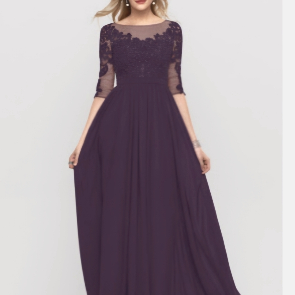 Chiffon beaded gown Purple size 12